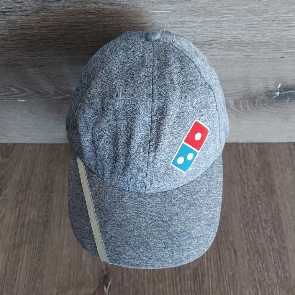 Dominoes Pizza Gear Strap Back Hat Employee Uniform Gray Adjustable Cap